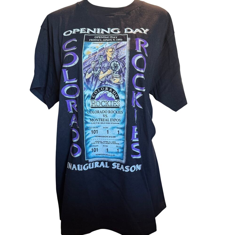 Vintage 1993 Colorado Rockies Opening Day, Inaugural Season, Deadstock, Large